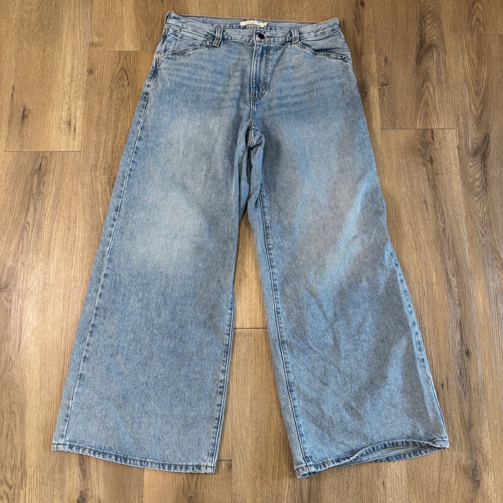 Levis 94 Baggy Wide Leg Jeans Womens 31 Light Wash Blue High Rise Cotton Denim